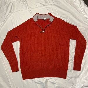 Men's orange Cable Knit Sweater, Peter Millar, Size XL